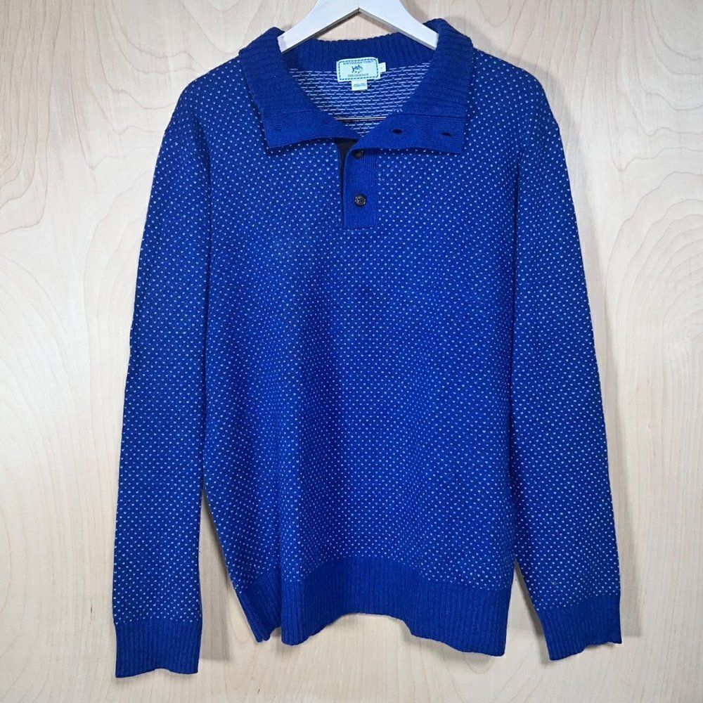 Southern Tide‎ The SkipJack 100% Merino Wool Blue Sweater Men's Large (L)